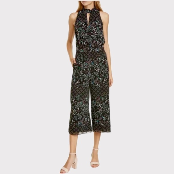 Ted Baker Hazel High-Neck Marcila Wide-Leg Jumpsuit Floral Print NWT - Picture 1 of 16